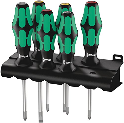 Wera 335/350/355/6 Schraubendrehersatz Kraftform Plus Lasertip + Rack, 6-teilig, 05105622001